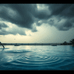 rain storm near swimming pool